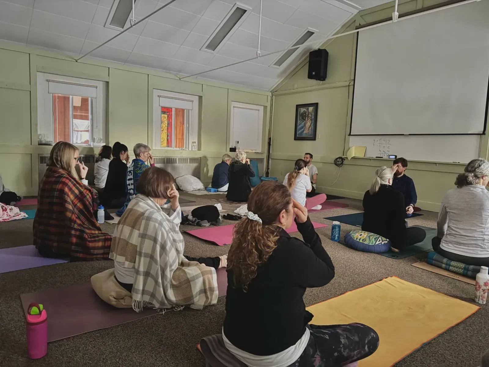 Morning sitting in the hall at Mount St. Francis Retreat Centre