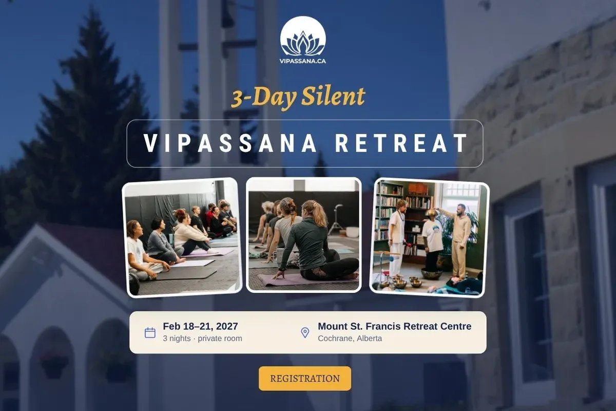 3-Day Silent Vipassana Retreat, February 18-21, 2027, Mount St. Francis Retreat Centre, Cochrane