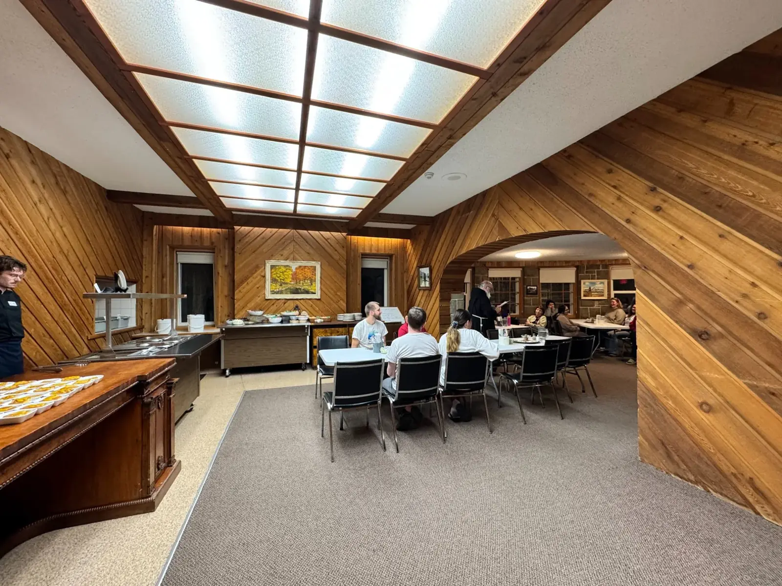 Evening practice in the meditation hall, Cochrane